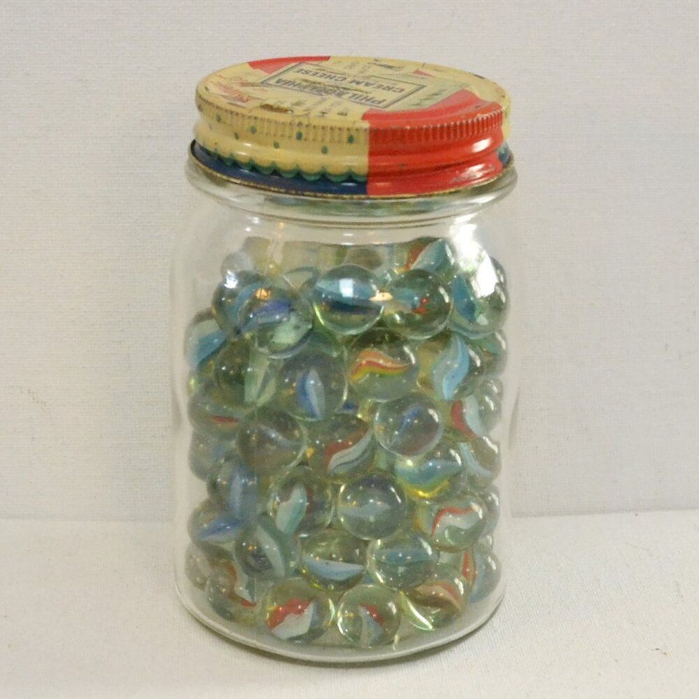 Vintage Marbles In A Vintage Jar With Original Bag Taiwan - Picture 2 of 6